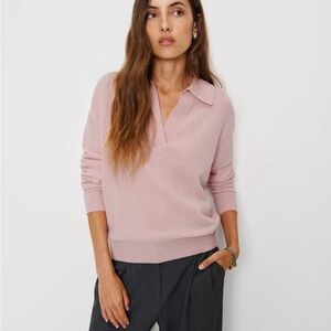 Reformation Westley Cashmere Polo Sweater